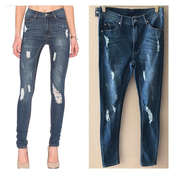 Cheap Monday Denim - Cheap Monday second skin skinny distressed jeans